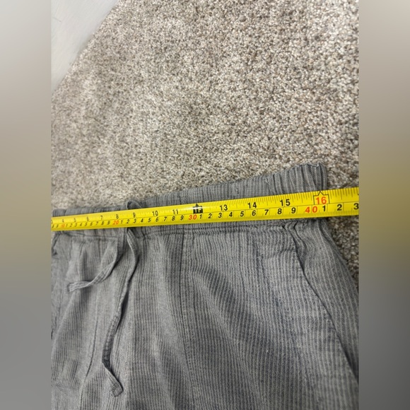 Prana Soledad Striped Pebble Grey Lightweight Pull On Drawstring Pants Large - Picture 6 of 11